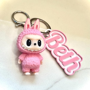 3D Printed Labubu Keychain: Custom Name Tag, Bag Charm