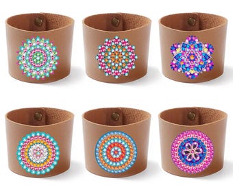 Funda para taza de café con diseño de mandala y pintura de diamantes DIY, reutilizable y aislante.