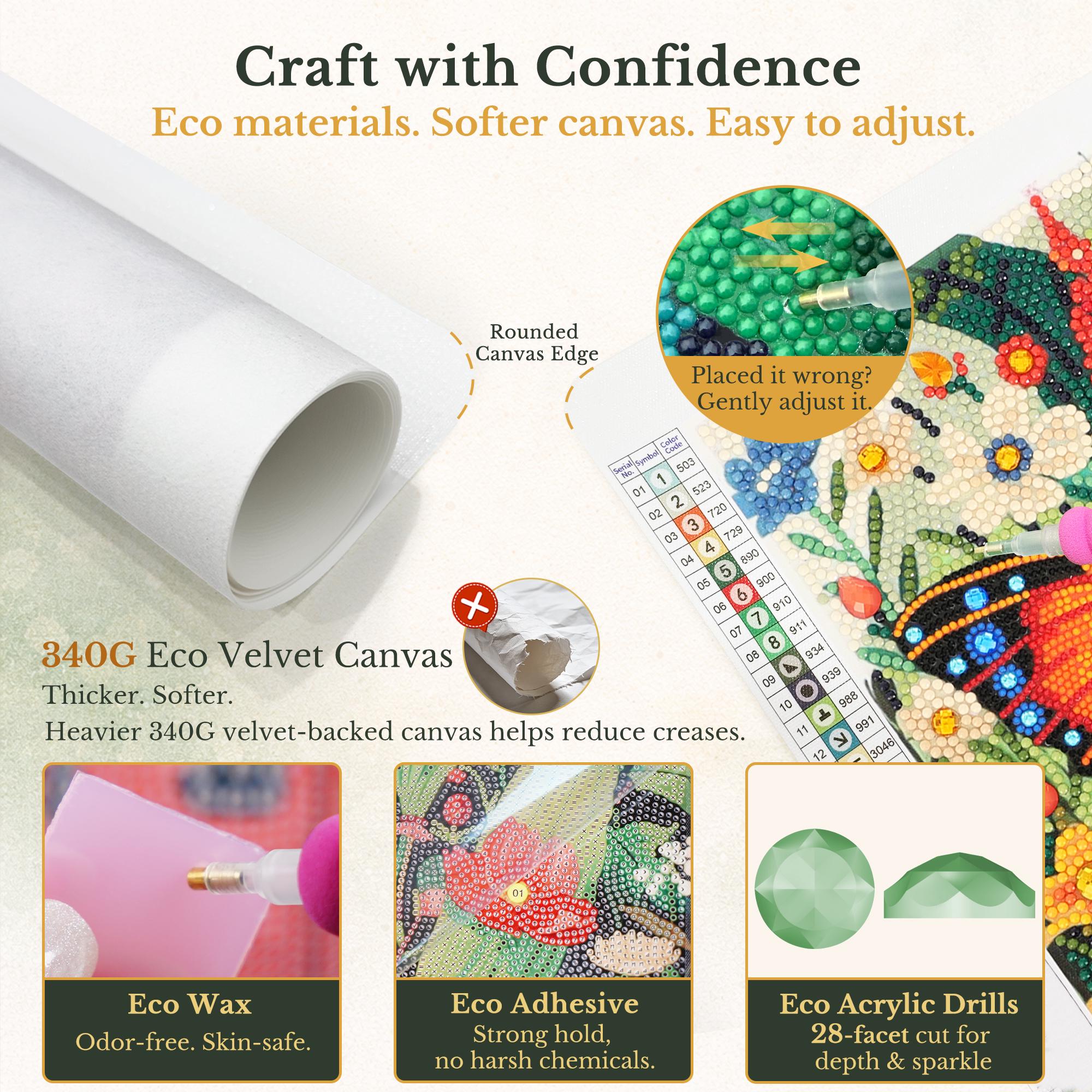 Butterfly Diamond Painting Kit – 5D Full Drill on Velvet Canvas (12x16 ...