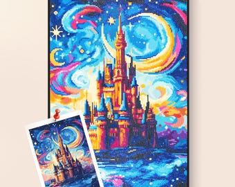 Starry Sky Diamond Painting Kit: 3D Full Round Drill 19.7x27.6in