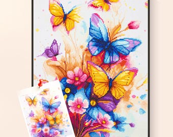 Butterfly Diamond Art Painting Kit: 5D DIY Wall Decor 19.7x23.6in