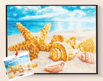 Sea Star Diamond Painting Kit: Adult DIY Home Decor 17.7x13.8in