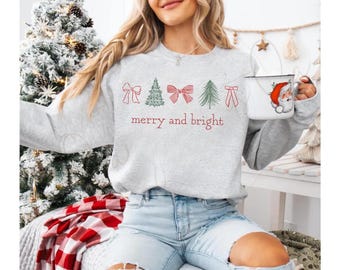 Coquette Christmas Tree SVG | Bow Holiday Tshirt Design (Digital Download)