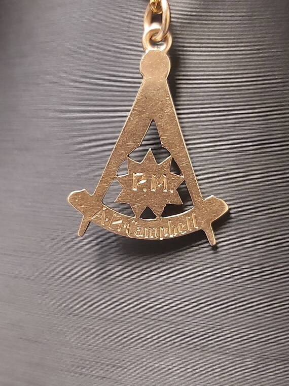 Two-tone Gold Masonic Pendant - image 6