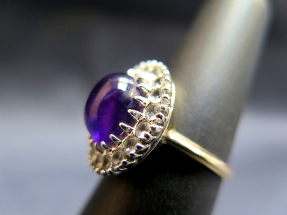 10k Purple Cabochon Vintage Ring - image 5