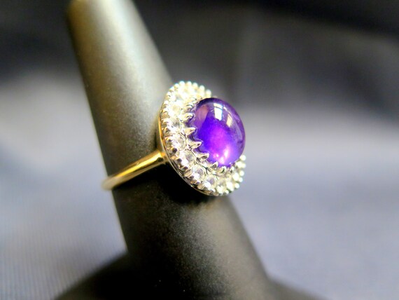 10k Purple Cabochon Vintage Ring - image 4