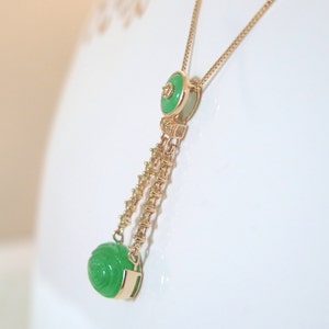 Chinese Jade 14k Gold Fashion Pendant image 1