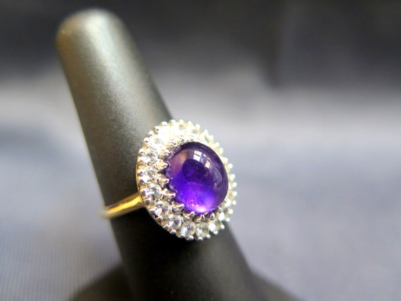 10k Purple Cabochon Vintage Ring - image 6