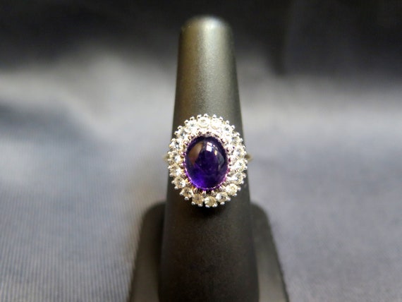10k Purple Cabochon Vintage Ring - image 2