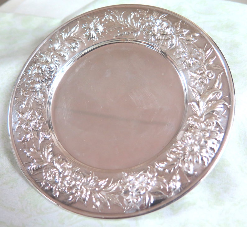 S. Kirk & Son Sterling Silver Plate With Floral Pattern Etsy