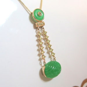 Chinese Jade 14k Gold Fashion Pendant image 4