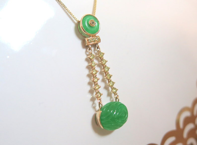 Chinese Jade 14k Gold Fashion Pendant image 4