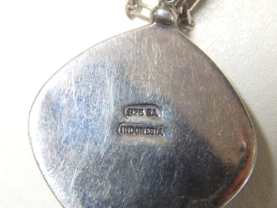 Brilliant Blue Indonesian Sterling Silver Pendant - image 5