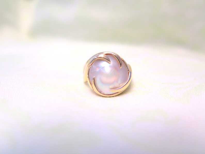 14k Gold Baroque Pearl Statement Ring