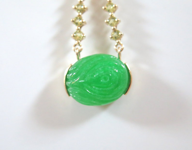 Chinese Jade 14k Gold Fashion Pendant image 5