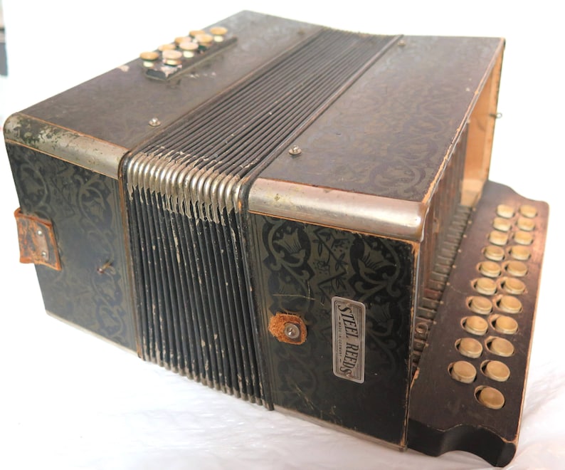 Antique M. Hohner Steel Reeds Squeeze Box Etsy