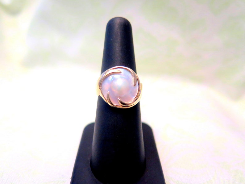 14k Gold Baroque Pearl Statement Ring