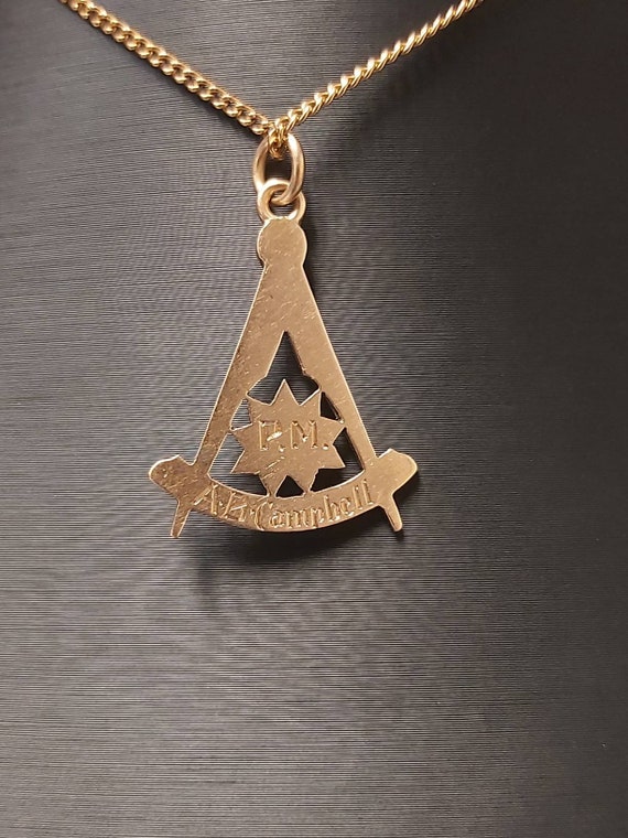 Two-tone Gold Masonic Pendant - image 2