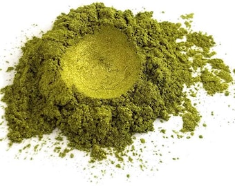 Moss Green Metallic Mica Powder: Olive Green Cosmetic Grade Pearlescent Pigment