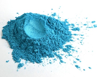 Caribbean Blue Waters Mica Powder: Turquoise-Blue Metallic Cosmetic Grade Pearlescent Pigment
