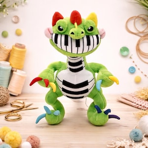 Piano Dinosaur Plush Toy – Pianosaurus Stuffed Animal, Soft Huggable Toy for Kids image 2