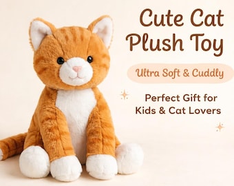Jellycat Fuddlewuddle Ginger Cat Plush Toy, 23cm Soft Orange Kitten Doll