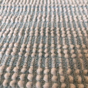 Vintage Chenille Fabric Sweet Morgan Jones blue w/white hobnail design w/blue lurex threads.  18x24” Qty 1 piece