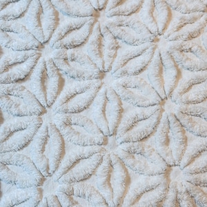 Heavenly plush bright all white Hofmann Daisy.  Vintage Chenille Fabric measuring 24x24” Qty 1