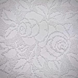 Timeless White cabbage rose hobnail pattern. Fieldcrest Vintage Chenille Fabric- Available in multiple cut sizes