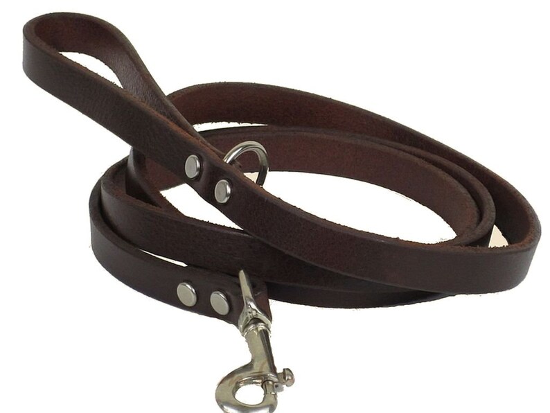 Dog Leash Leather with Ring at Handhold DC0121 image 1