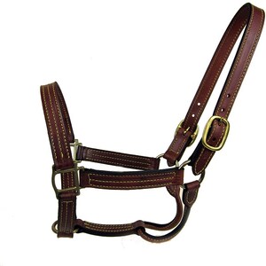 Horse Halter Leather Triple Stitched Equine