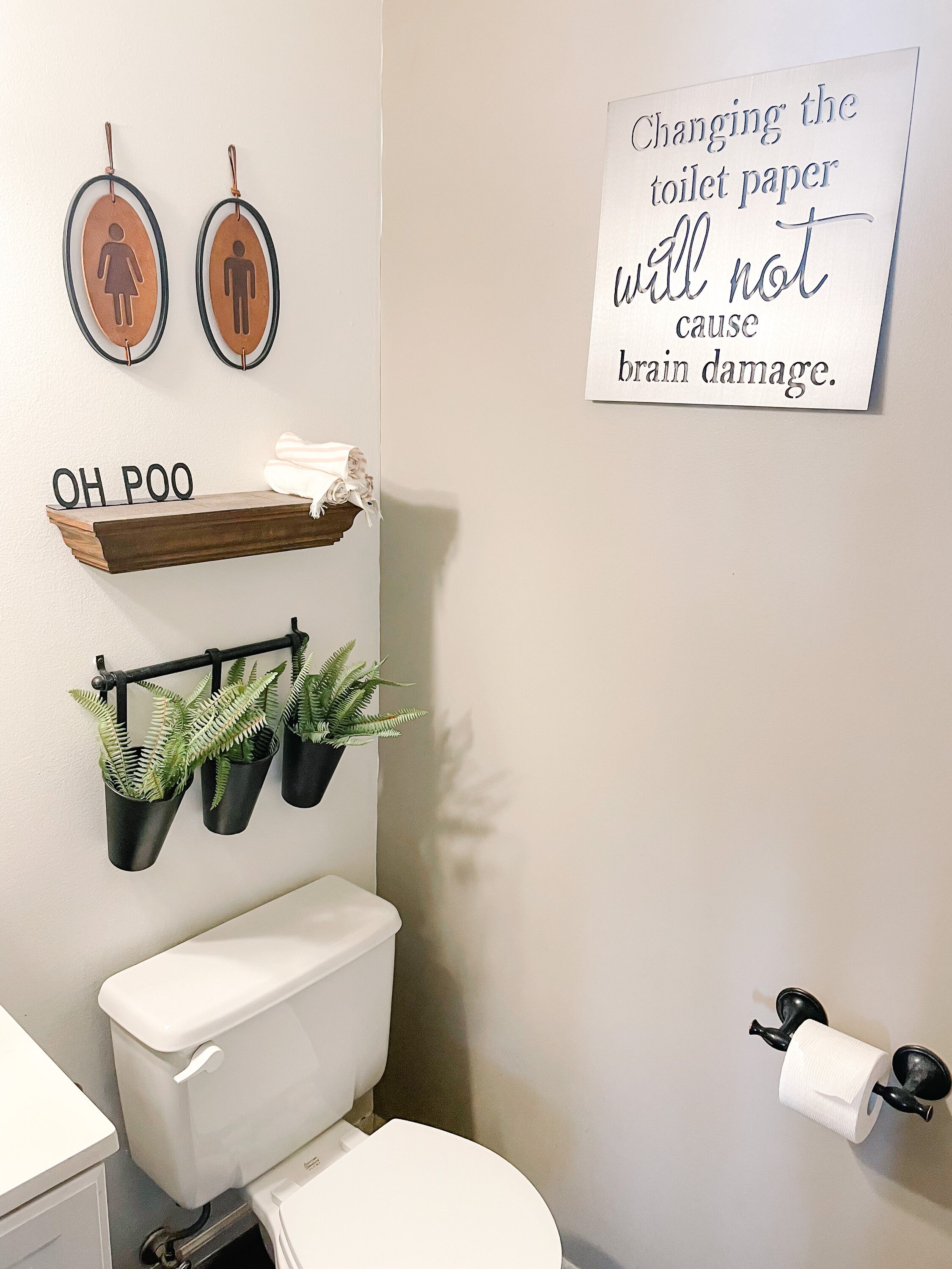 Changing the Toilet Paper Metal Sign Funny Bathroom Sign - Etsy
