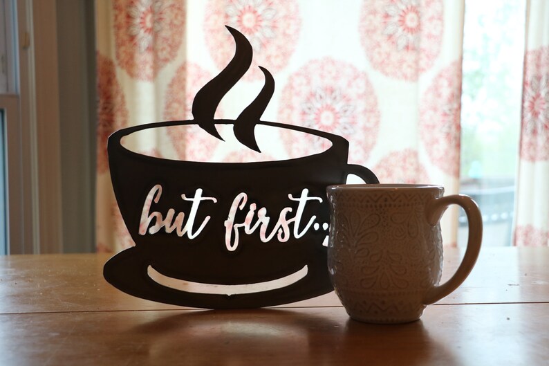 But First Coffee Sign Coffee Bar Decor Coffee Mug Sign | Etsy
