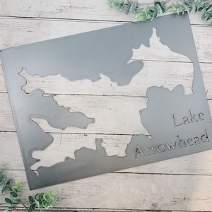 Metal Lake Map Cutout | Custom Lake Design | Lakehouse Decor | Custom Lake Map | Lake Outline Cutout | Lakehouse Sign | Custom Lake Cutout