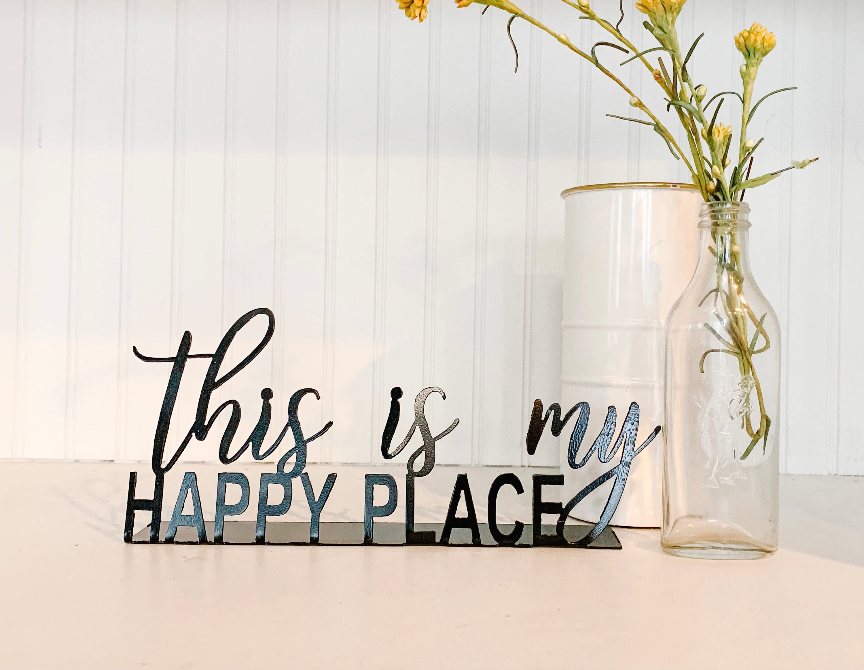 This Is My Happy Place Sign Cute Metal Shelf Words Modern Etsy