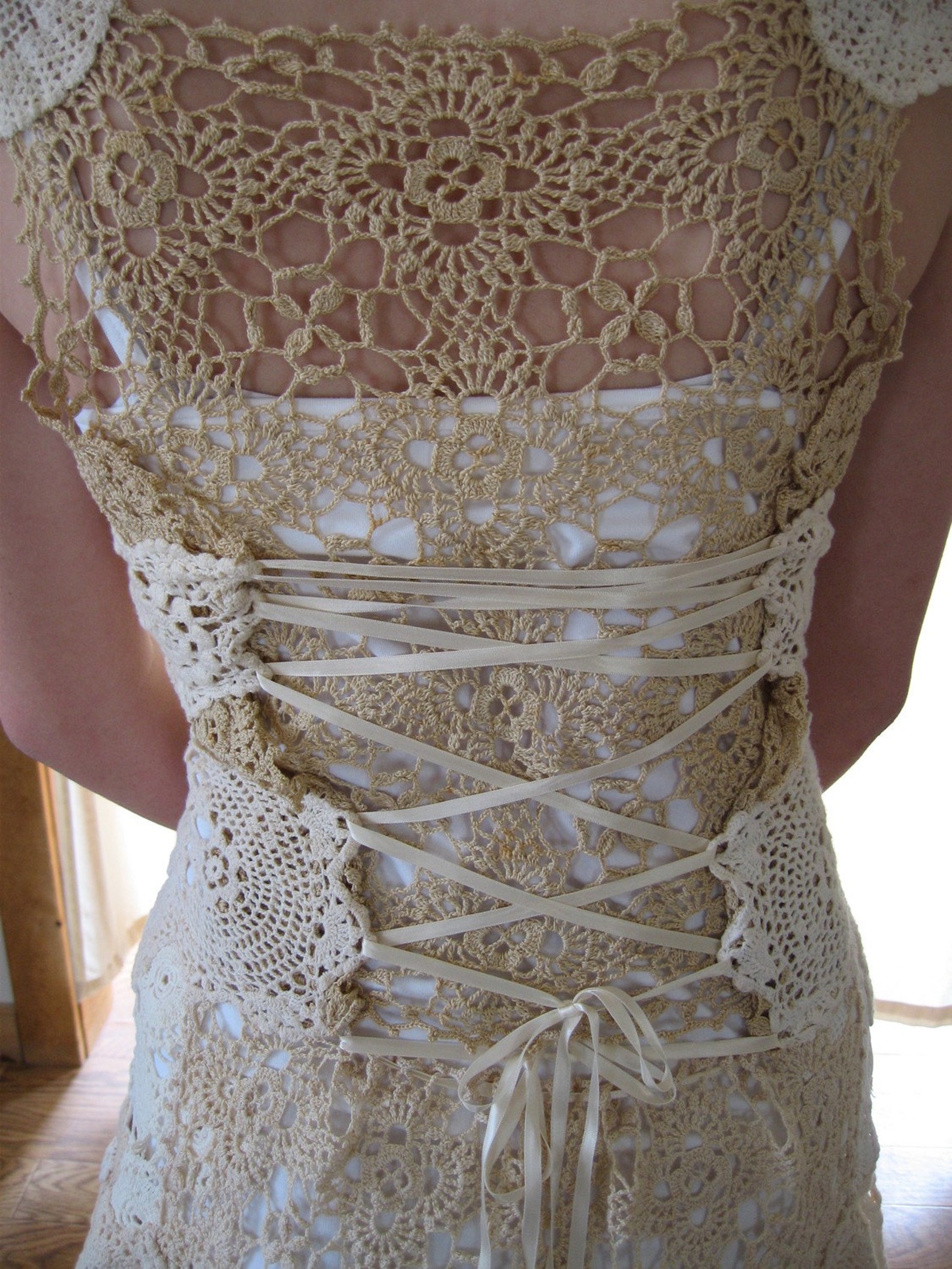 Repurposed Doily Dress Crochet Wedding Dress Dress Etsy