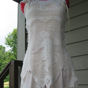 Upcycled Top - Crochet Top - Repurposed doily top - Upcycled Crochet Top - Collage Doily Top - OOAK Top - Doily Top