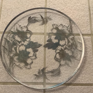 Silver Overlay Large Platter. Floral Silver Overlay approximately 13 1/2” Platter. Silver City Co.? Mid Century.