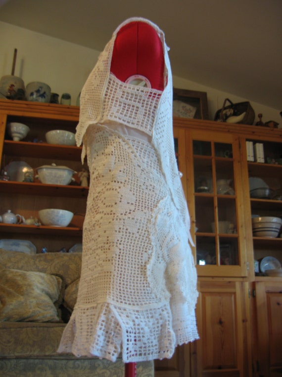 white christmas dresses REWORKED DOILY MINI DRESS – by m(art)a studios