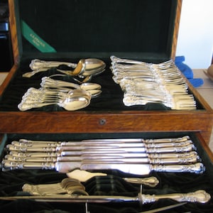 Gorham Chantilly Sterling Flatware Set - Sterling Flatware Set of 12 - 6 piece place setting