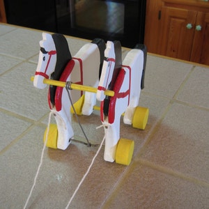Wooden Horse Pull Toy - Horse Pull Toy - Animated Pull Toy-Interactive Toy