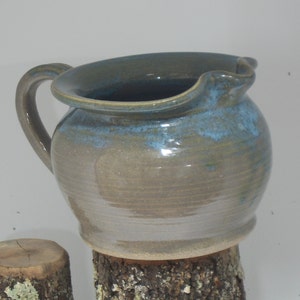 Brocca - Ceramica in gres fatta a mano - Brocca in ceramica fatta a mano - Brocca in gres - Brocca grigia e blu