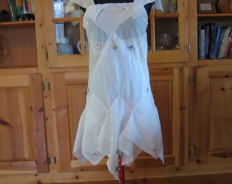 Repurposed hankie dress - Upcycled Dress - Upcycled Wedding Dress-Hankie dress, Flapper dress, Party dress, Wedding Dress, OOAK Dress.