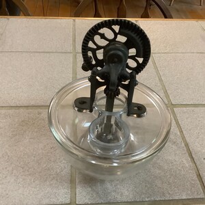 Hutchinson Mayonnaise Mixer. With Replaced Bowl. Some flea bites on underside of top and one small chip.