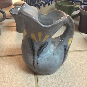 Handmade Gurgle Pot / Pitcher. One of a kind! I wanted to make a fun Gurglepot that wasn’t a fish. It worked! Handmade Pottery.