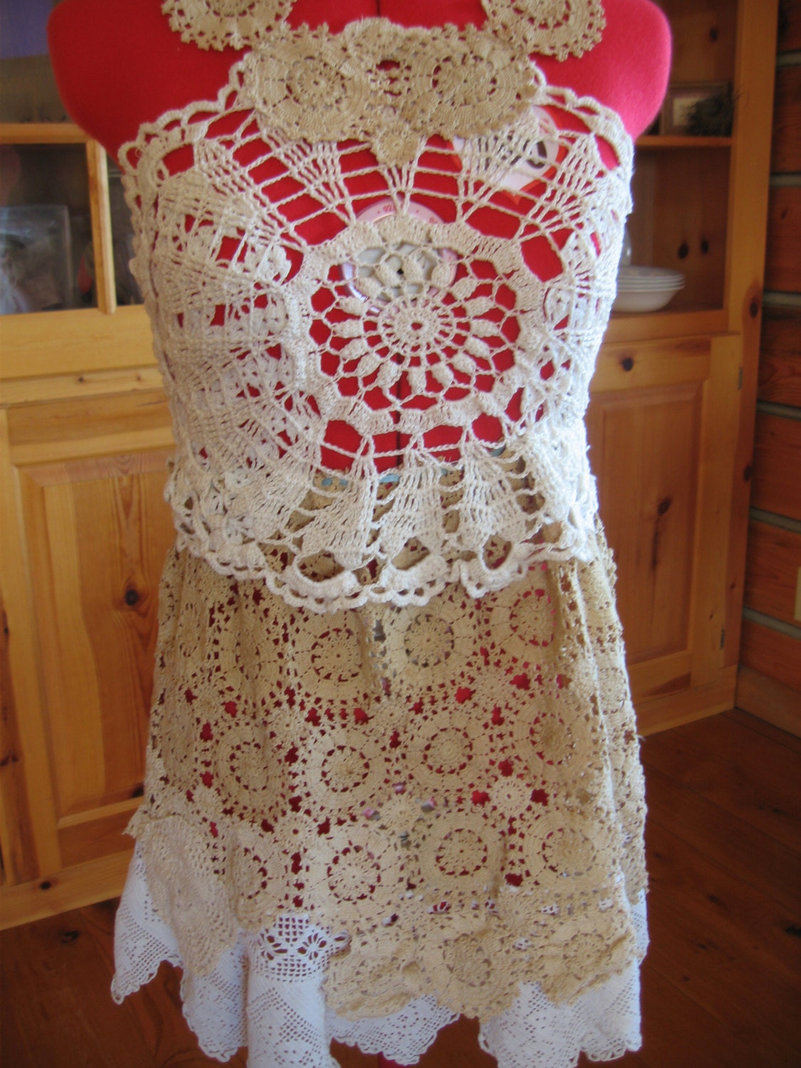 Upcycled Dress- Crochet Dress - Repurposed Doily Dress - Upcycled Doily  Dress - Wedding Dress -upcycled Halter Dress.ooak Dress. - Etsy