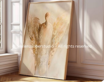 Christian Angel Poster – Spiritual Art Wall Art | Protection & Hope | Modern Christian Decor | High-Quality Art Print