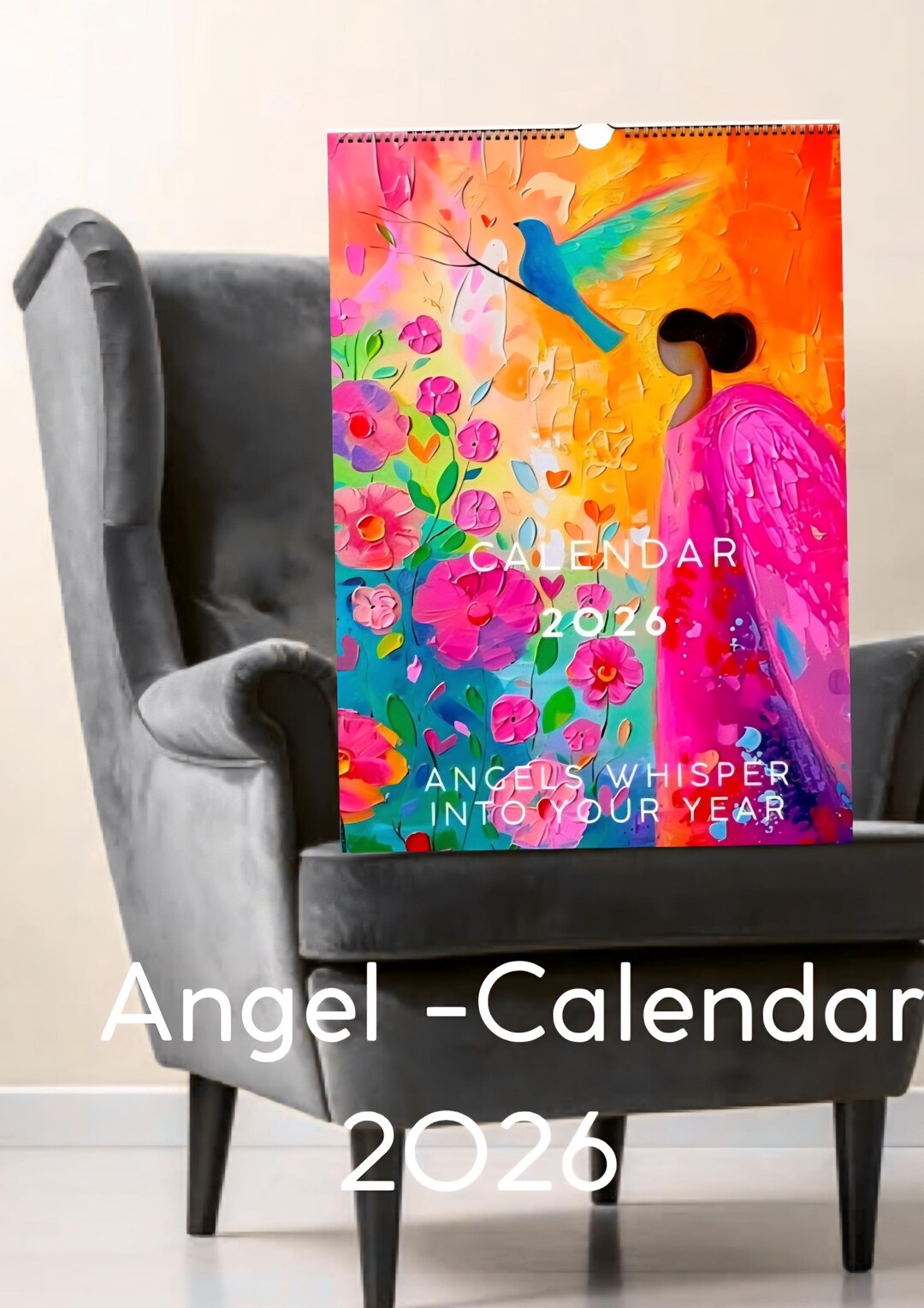 Christian Modern Wall Calendar - Angel Calendar 2026 • A3 Wall Calendar ...