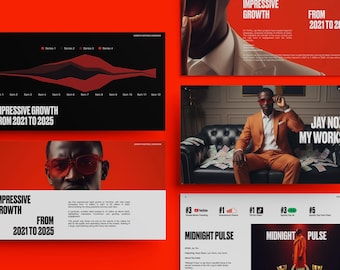 Plantilla de Canva para portafolio de artista musical: presentación de 20 diapositivas