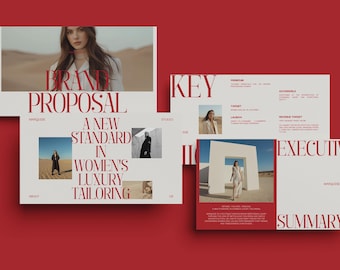 Plantilla de Canva para propuesta de marca de moda de lujo / Presentación de 28 diapositivas